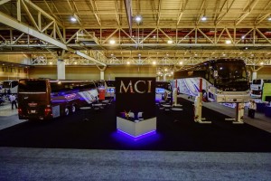 Un Setra TopClass S 417 TC and un MCI J4500 nello stand del nostro partner americano MCI alla fiera di New Orleans.