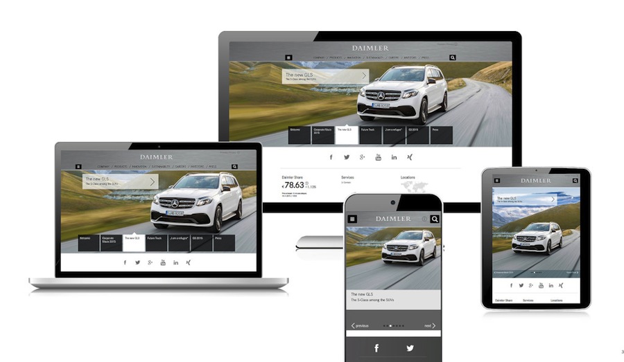 Daimler Corporate Website - Responsive Design