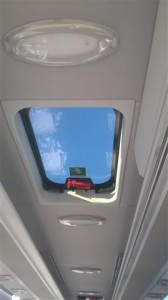 Un dettaglio dell'interno del bus