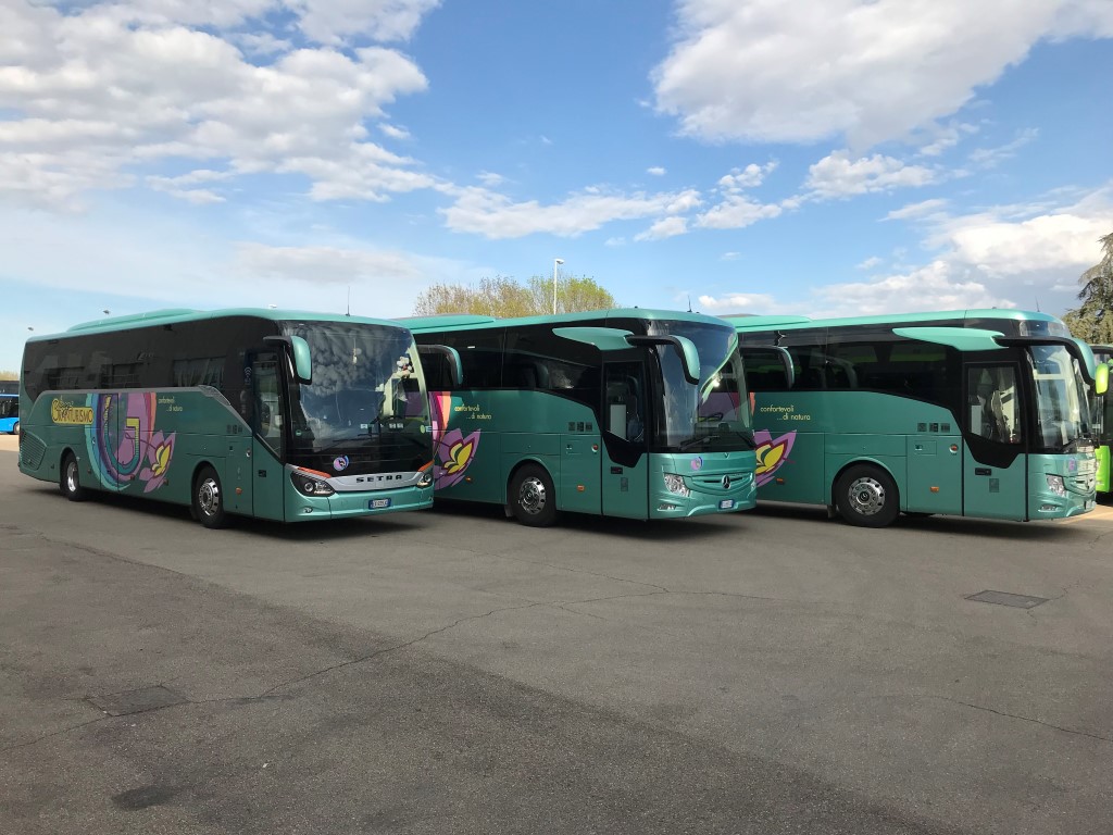 Consegna 2018 3 autobus Setra e Mercedes-Benz a Viaggi Granturismo di Fratelli Cella